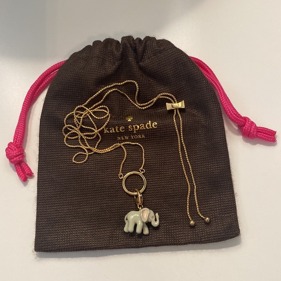 kate spade Jewelry - Kate Spade New York Elephant Charm with Gold Chain Necklace Set
